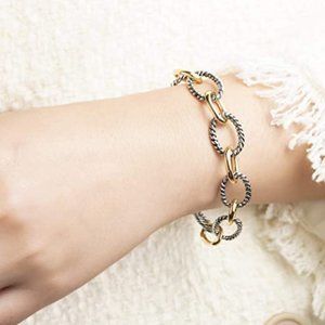 Jewelry Cable Wire Bracelet,Silver and Gold Chain